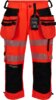 HiVis piratbukse stretch 1 Fluoriserende rød/svart Wenaas  Miniature