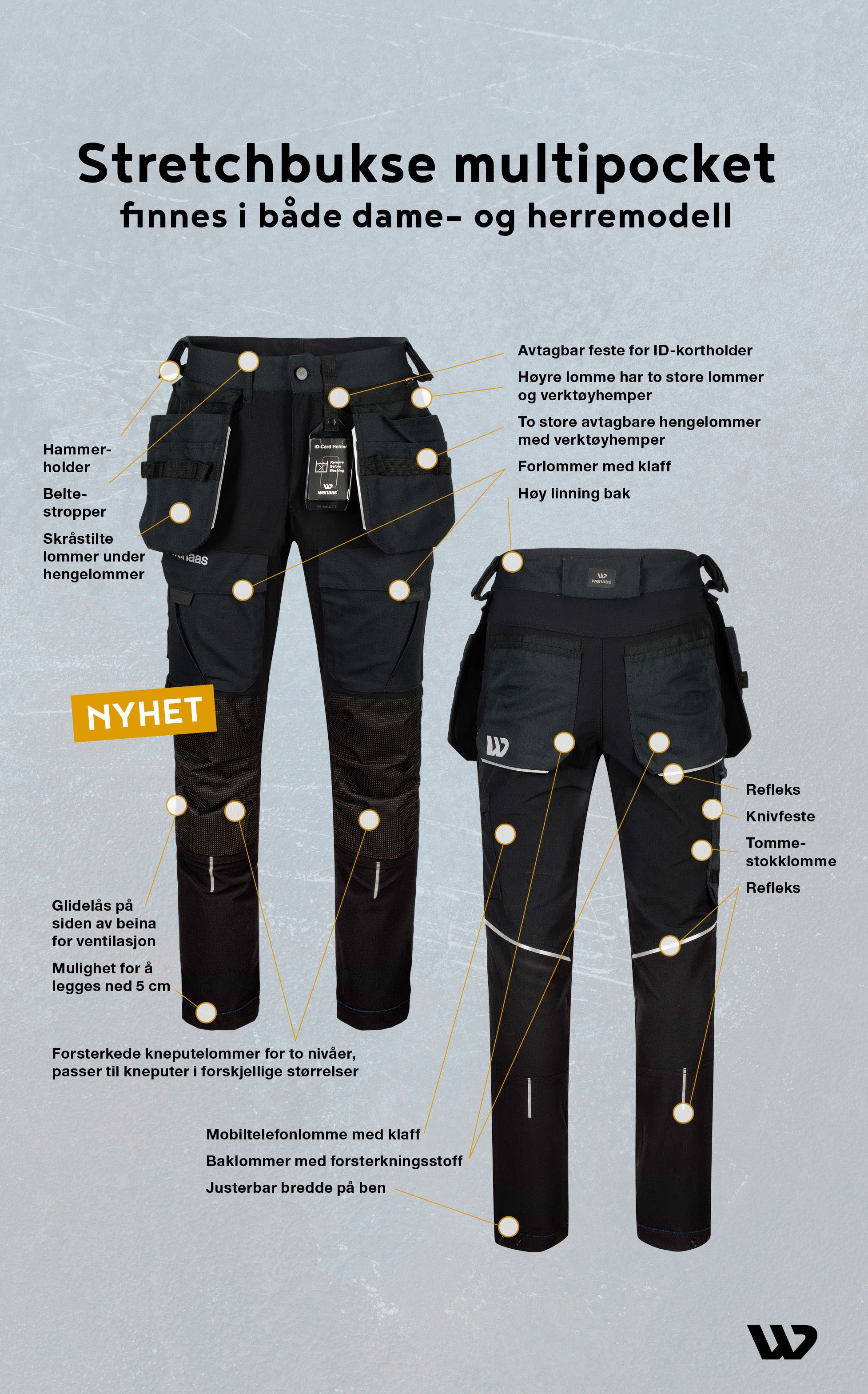 Håndverksbukse med detaljer