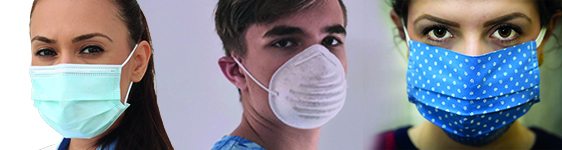 Bilder av folk med forskjellig munnbind på