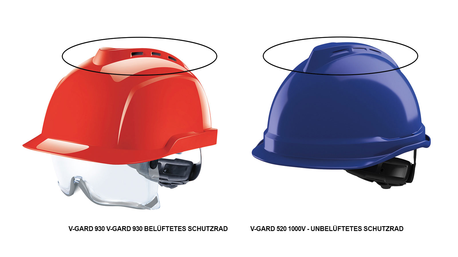 Das Bild zeigt ein Beispiel für einen Helm mit Belüftung und verschließbaren Lüftungsöffnungen.