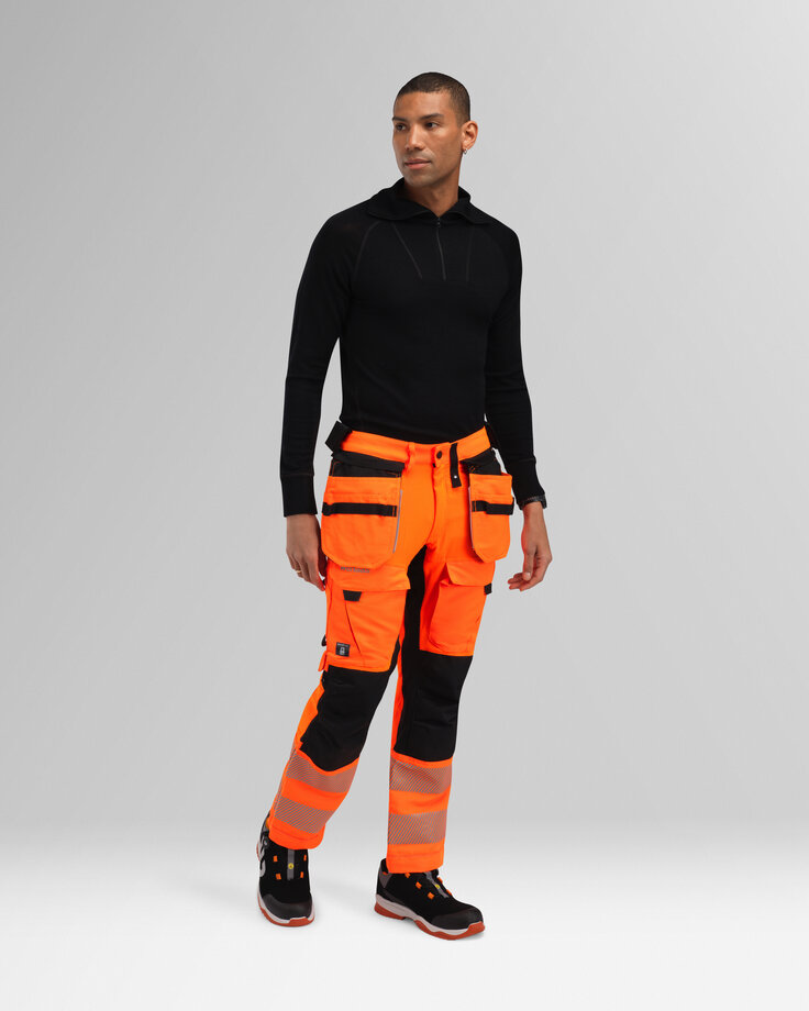 Hi-vis mens stretch trousers, class 2 4 Wenaas