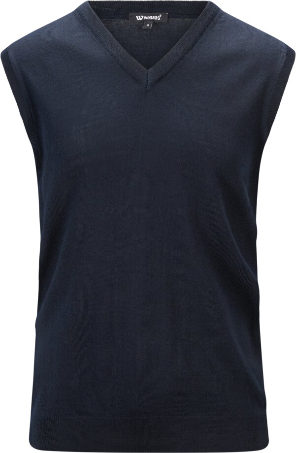 Knitted v-neck vest 1 Wenaas