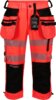 HiVis piratbukse stretch 1 Fluoriserende rød/svart Wenaas  Miniature