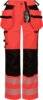 Dames-stretchbroek met hoge zichtbaarheid, klasse 2 2 Fluoriserend rood/zwart Wenaas  Miniature