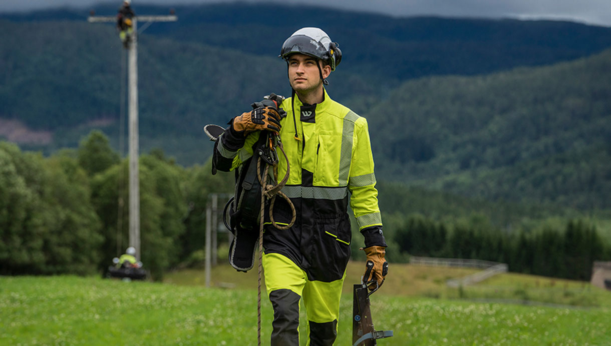 Man in protective workwear for energy and industry