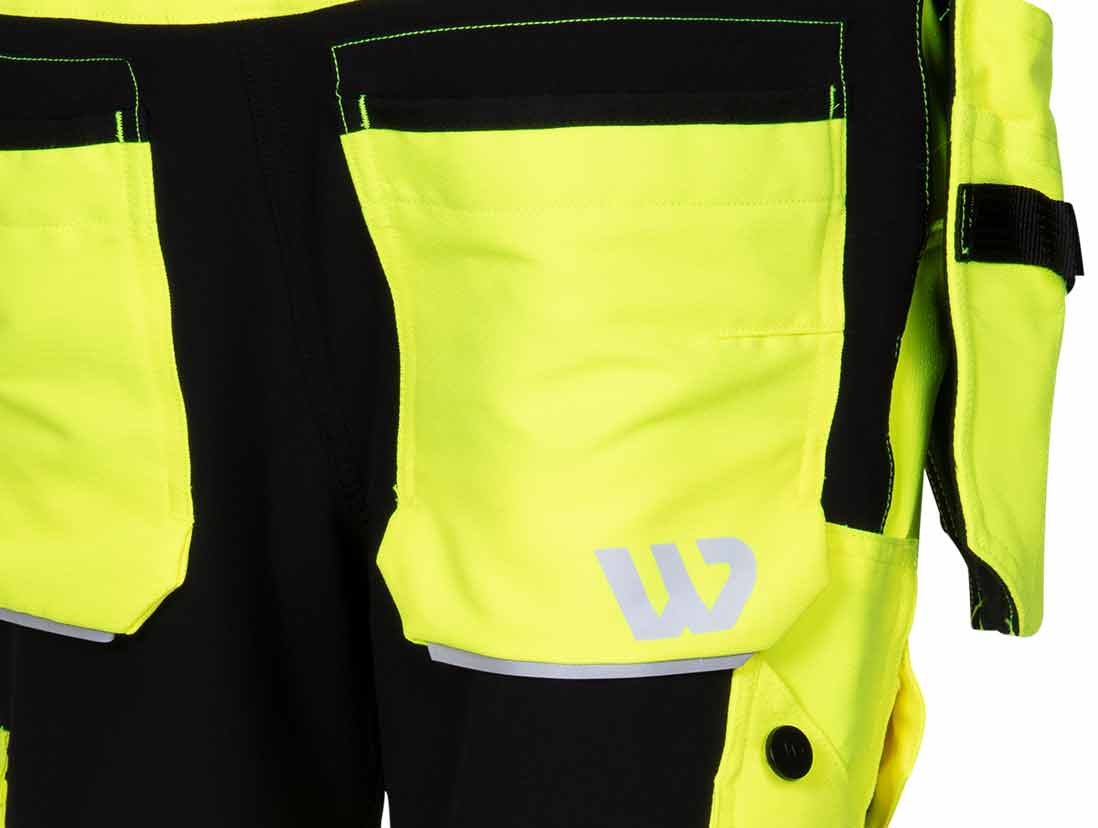Synlighetsbukse med nærbilde av bukselommer